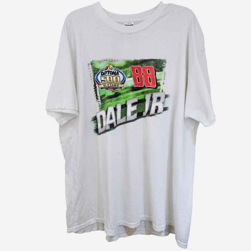 2000s nascar racing dale jr 88 white graphic tee